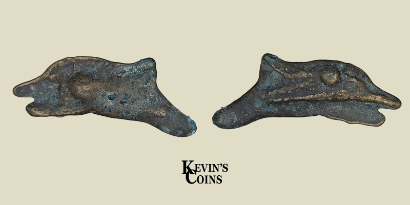 Thrace, Olbia 4th-5th Century BC Early Cast Dolphin Money 25 mm ; 1.73 gm