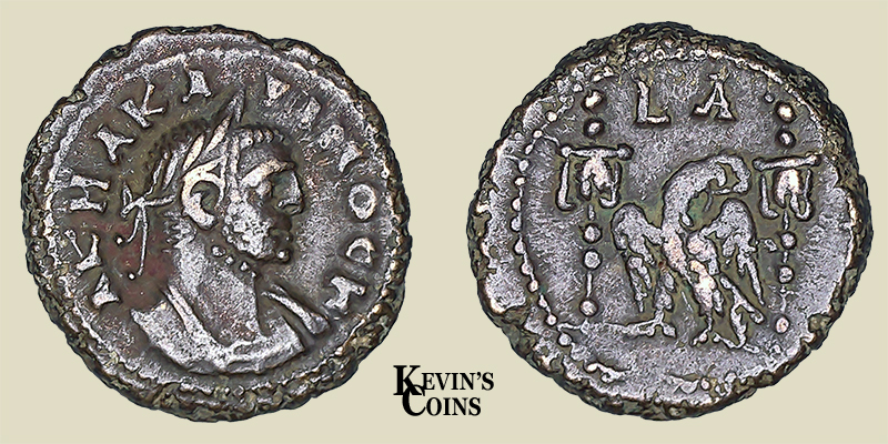 Carinus (as Caesar) Billon Tetradrachm Alexandria, Egypt AD 283