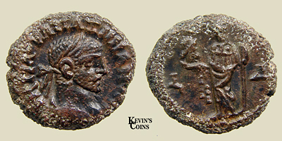 Maximian Billon Tetradrachm (17mm, 7.11g) Alexandrian, Egypt AD 286-287  Obv: AK MA OVA MAΞIMIANOC CEB Laureate bust rightt  Rev: LB (year 2) Eagle standing left, head turned back, with wreath in beak  Emmett 4108