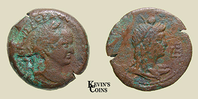 Vespasian Bronze Diobol Alexandria, Egypt AD 72-73