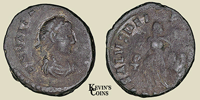 Valentinian II Bronze Half Centenionalis RIC 86a Constantinople