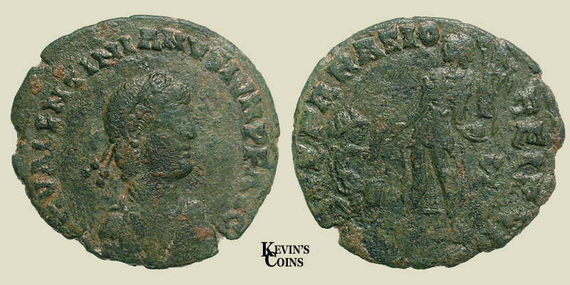 Valentinian II Bronze Half Centenionalis RIC 59a Constantinople