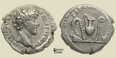 Silver Denarius as Caesar under Antoninus Pius RIC 424a