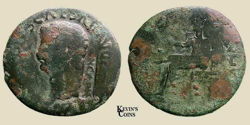  Bronze As Countermarked Roman Coin