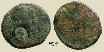 AE22 Countermarked Provincial Coin Of Domitian