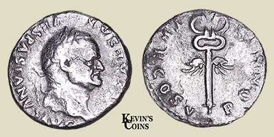 Silver Denarius Struck A.D. 75 Rome, RIC 75