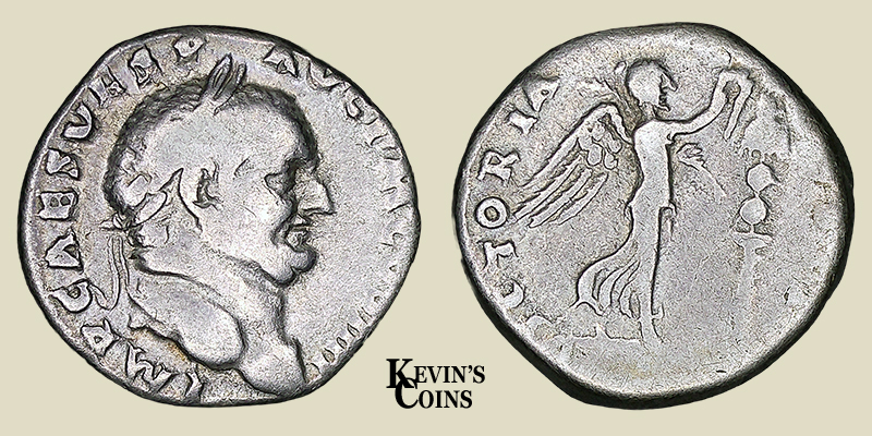 Silver Denarius Struck AD 72-73 Rome RIC 52