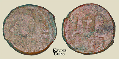 Byzantine AE 12 Nummi of Justin I