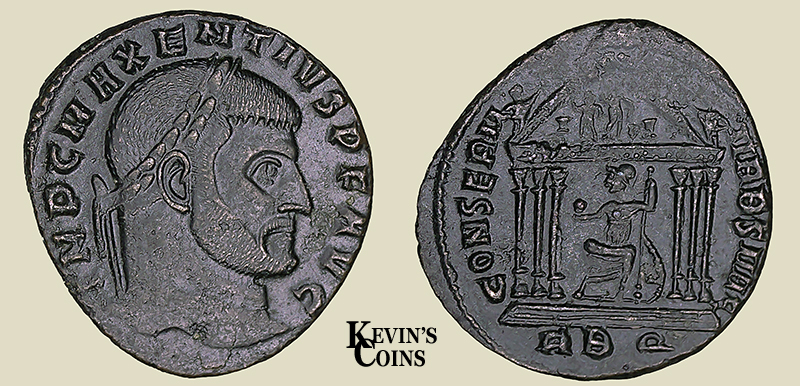 AE Follis of Maxientius RIC 208 Rome