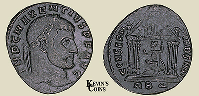 AE Follis of Maxientius RIC 208 Rome